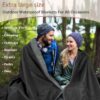 Tirrinia Waterproof Outdoor Blanket with Sherpa Lining, Wind...