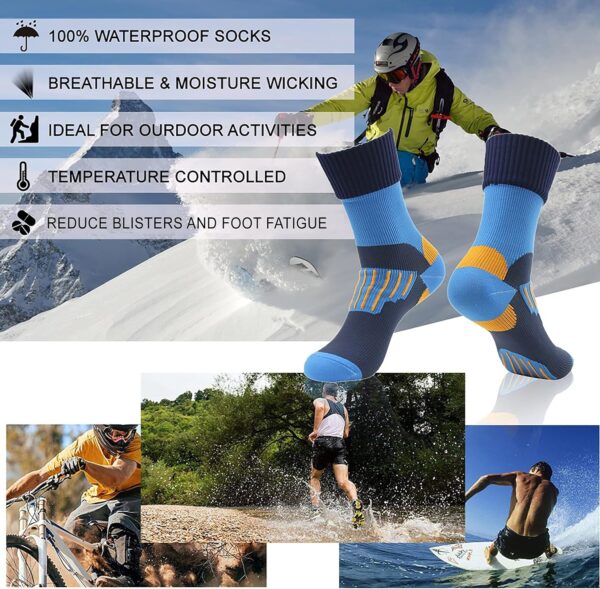 RANDY SUN Waterproof Socks, Unisex Hiking Wading Trail Runni...