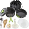 MalloMe Camping Cookware Mess Kit for Backpacking Gear – Cam...