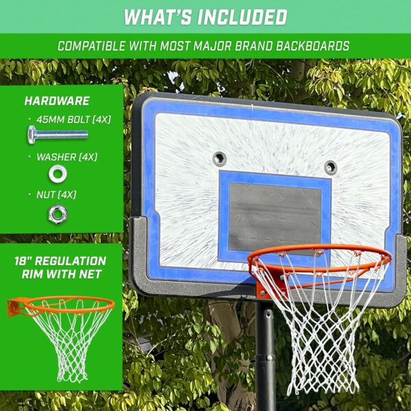 GoSports Regulation 18" Steel Basketball Rim - Choose from F...