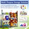 Sports Equipment Organizer, Ball Storage Rack with Elastic S...