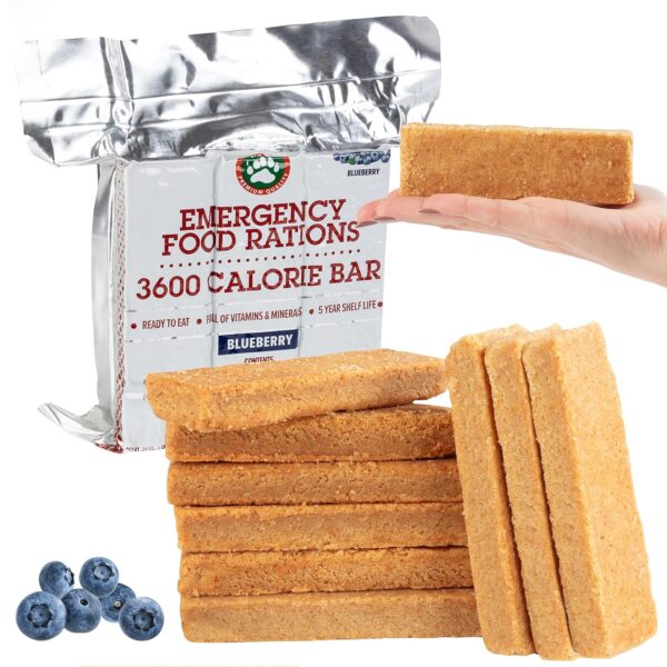 Grizzly Gear Emergency Food Rations- 3600 Calorie Blueberry ...