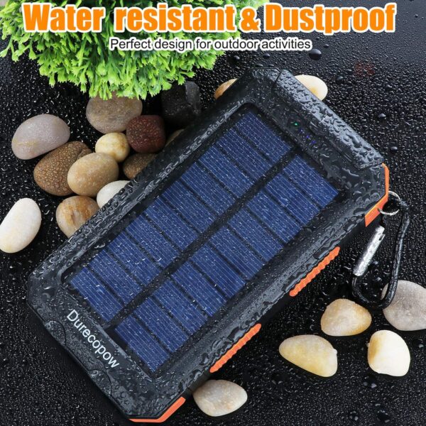 Solar Charger Power Bank, 20000mAh Portable Outdoor Waterpro...
