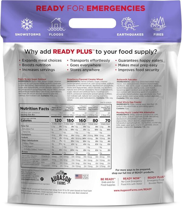 Augason Farms READY PLUS Breakfast Emergency Food Supply | 3...