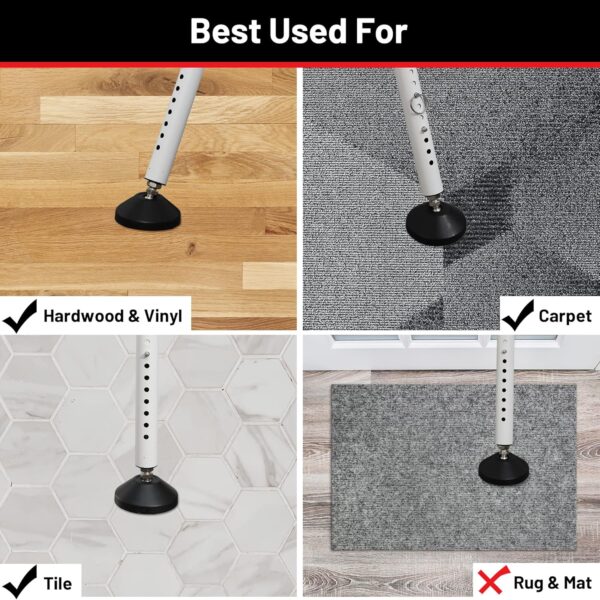 Door Stoppers Security Bar 2 Pack - Heavy Duty Door Jammer -...
