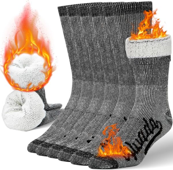 Alvada Merino Wool Hiking Socks Thermal Warm Crew Winter Boo...