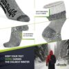 Alvada Merino Wool Hiking Socks Thermal Warm Crew Winter Boo...