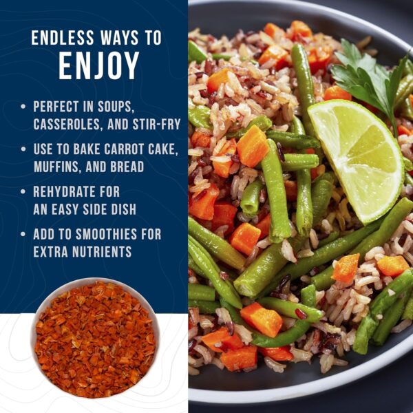 Augason Farms Dehydrated Diced Carrots Can, Emergency Food S...
