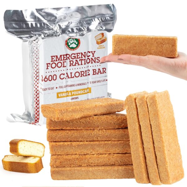 Emergency Food Rations- 3600 Calorie Bar (Vanilla Poundcake)...