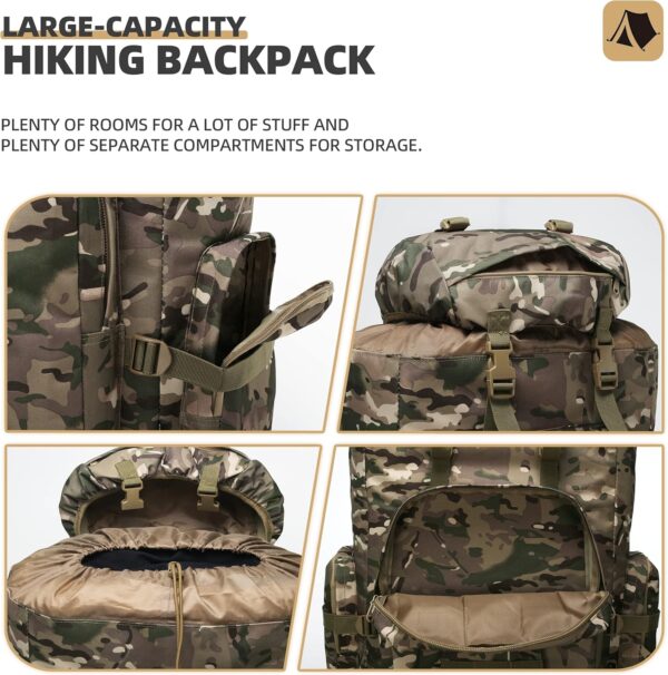 100L Camping Hiking Backpack,Molle military Tactical rucksac...