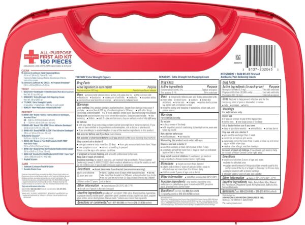 Johnson & Johnson All-Purpose Portable Compact First Aid Kit...