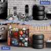 Sports Equipment Organizer, Ball Storage Rack with Elastic S...