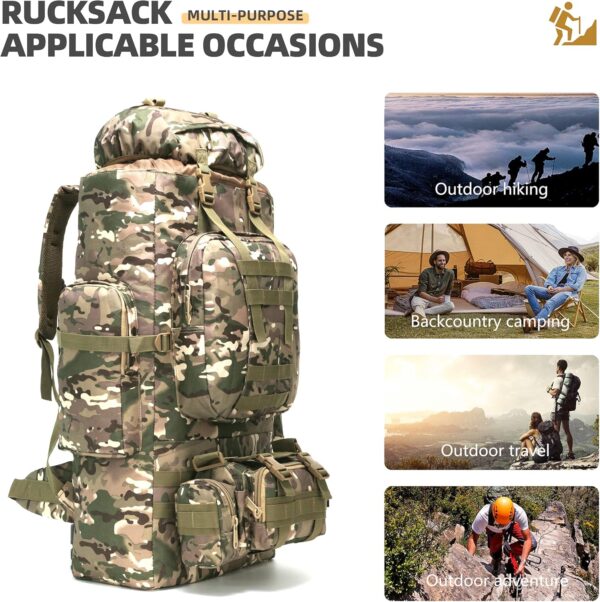 100L Camping Hiking Backpack,Molle military Tactical rucksac...
