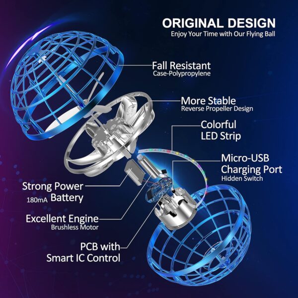 LEMATRIX 2024 Flying Orb Ball Toy, Hover Ball Boomerang Fly ...