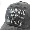 Waldeal Embroidered Camping Hair Don't Care Hat Adjustable W...