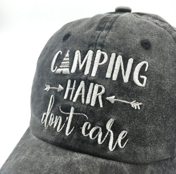 Waldeal Embroidered Camping Hair Don't Care Hat Adjustable W...