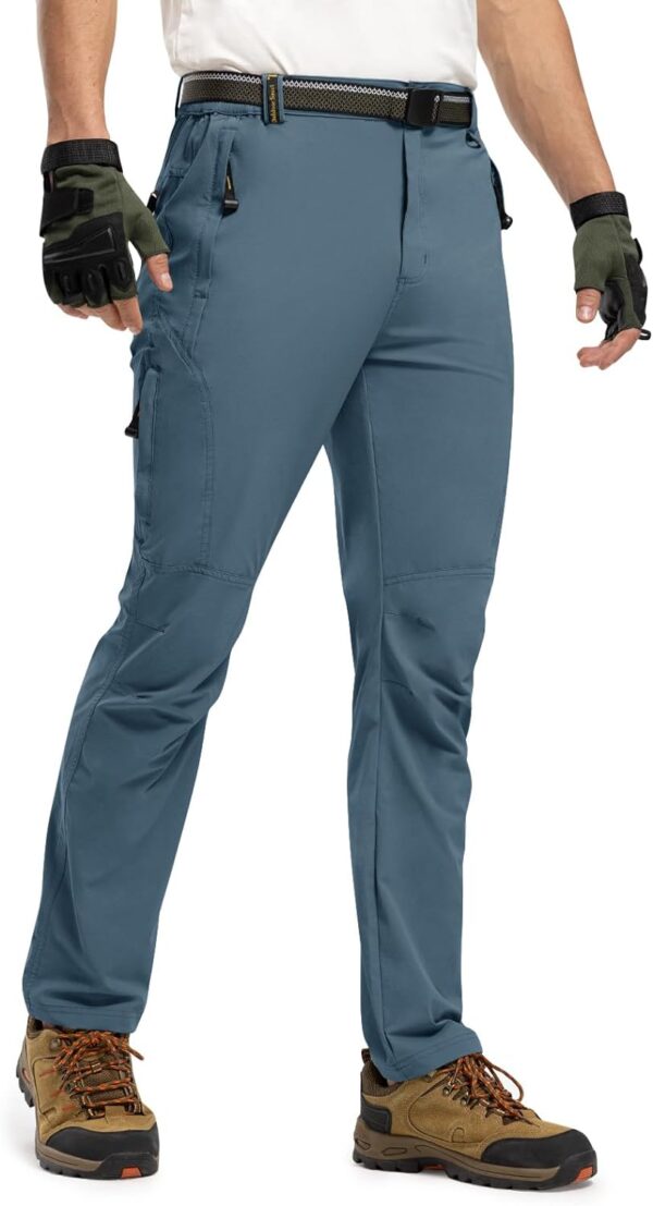 TBMPOY Men's Lightweight Hiking Pants with Belt 5 Zip Pocket...