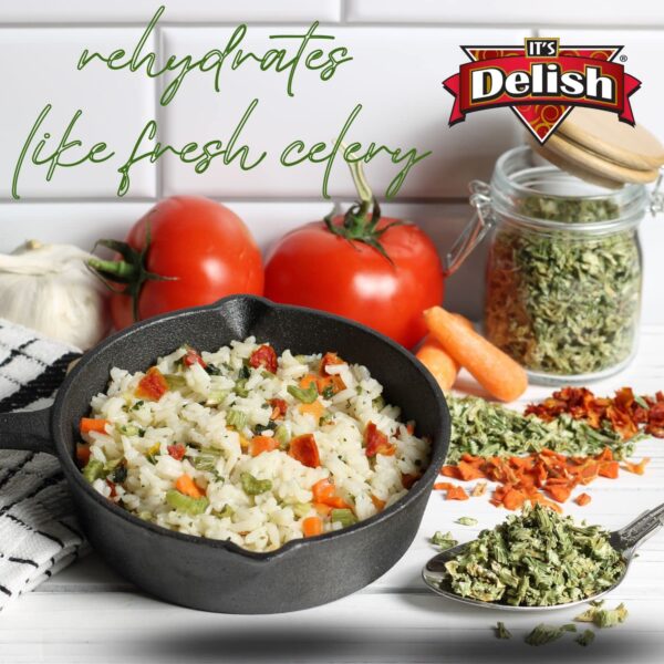 Dried Celery Flakes by It's Delish, 5 OZ Jumbo Reusable Cont...