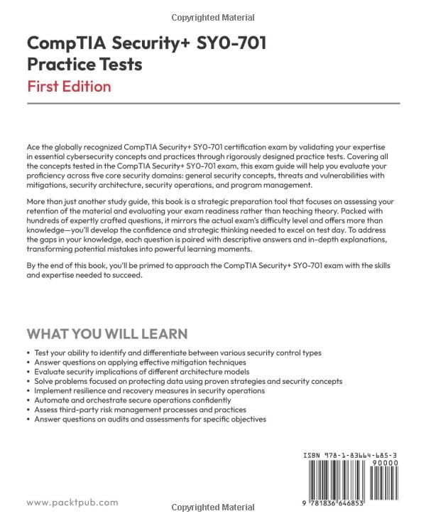 CompTIA Security+ SY0-701 Practice Tests: Hundreds of challe...