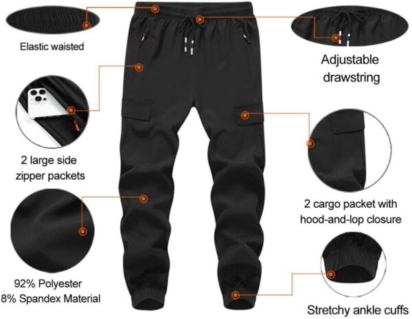 Boy's Cargo Joggers Pants Youth Quick Dry Hiking Lightweight...