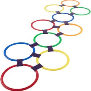 Hey! Play! Hopscotch Ring Game-10 Multi-Colored Plastic Ring...