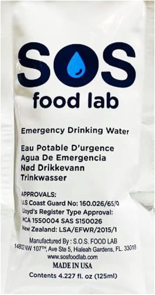 SOS 78804 Emergency Drinking Water Pouch, 125ml