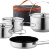 304 Stainless Steel Camping Cookware Set, Pots and Pans for ...