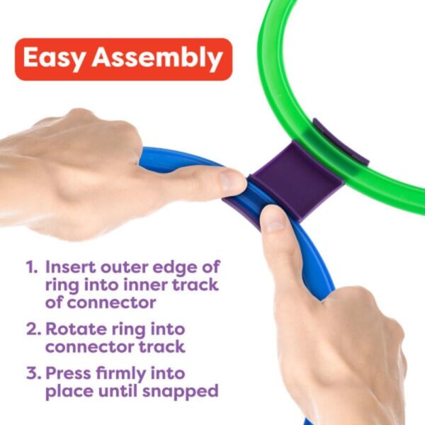 Hey! Play! Hopscotch Ring Game-10 Multi-Colored Plastic Ring...