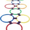 Hey! Play! Hopscotch Ring Game-10 Multi-Colored Plastic Ring...
