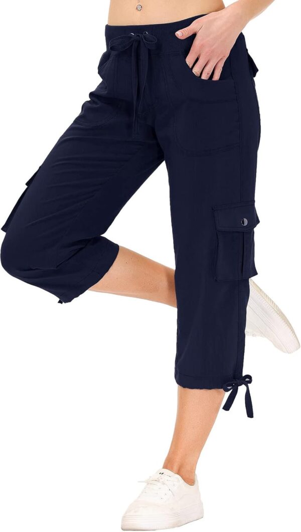 MoFiz Womens Capris with Pockets Loose Fit Casual Capri Pant...