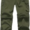 Boy’s Convertible Hiking Pants Lightweight Quick Dry Zip Off...