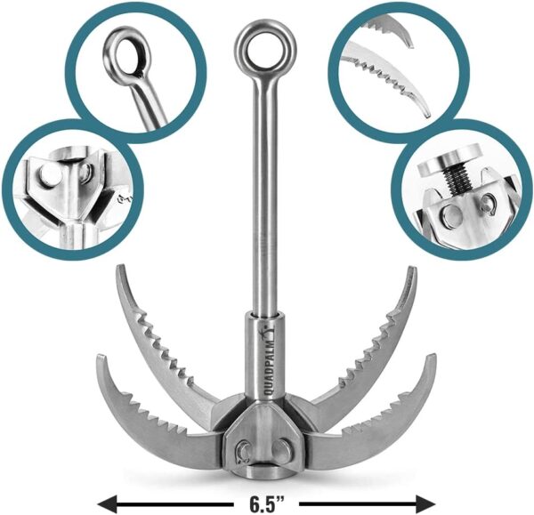 Grappling Hook with 10m Rope – Multifunctional QUADPALM Grap...