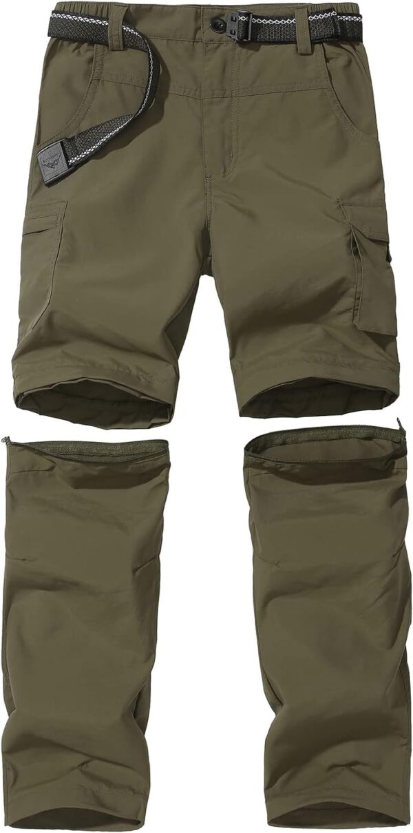 Boy’s Convertible Hiking Pants Lightweight Quick Dry Zip Off...