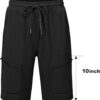 MoFiz Womens 10" Long Shorts for Women Knee Length Quick Dry...