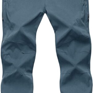 TBMPOY Men's Lightweight Hiking Pants with Belt 5 Zip Pocket...