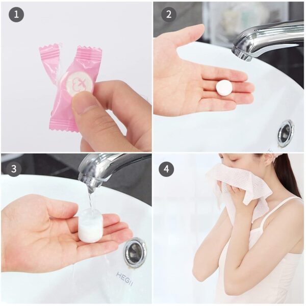 Classycoo Compressed Towel 200 PCS Mini Tablets Disposable P...