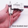 100CM/3.3ft 3mm Outdoor Travel Security Cable Lock,Braided S...