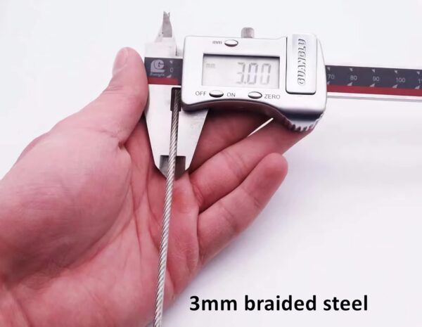 100CM/3.3ft 3mm Outdoor Travel Security Cable Lock,Braided S...