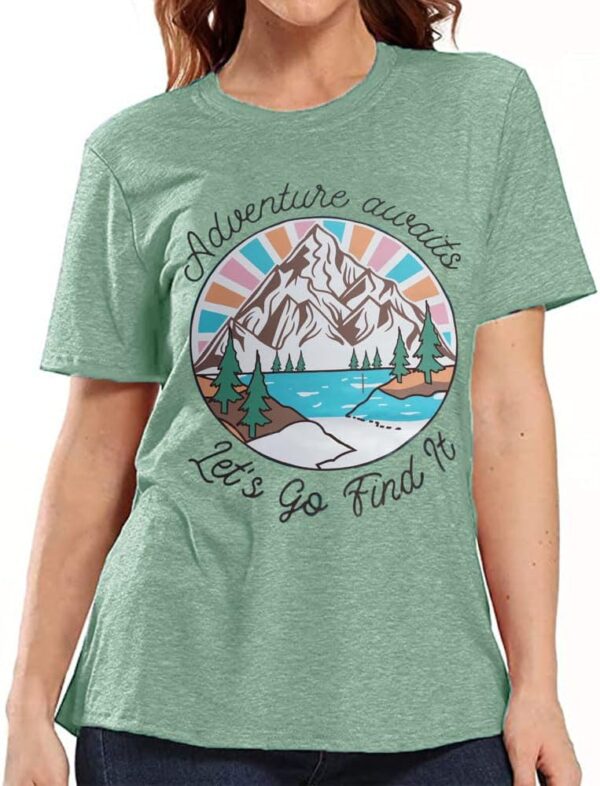 Women Mountain Shirts and So The Adventure Begins Tshirt Sun...