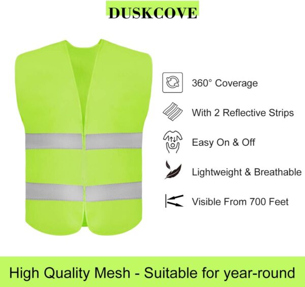 DUSKCOVE 10 Pack High Visibility Safety Vest for Traffic Wor...
