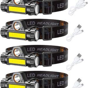 LED headlamp Flashlight 4-Pack LED Rechargeable Headlamp Hea...