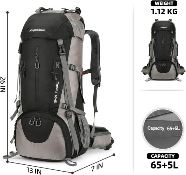 70L Camping Hiking Backpack with Rain Cover Waterproof Backp...