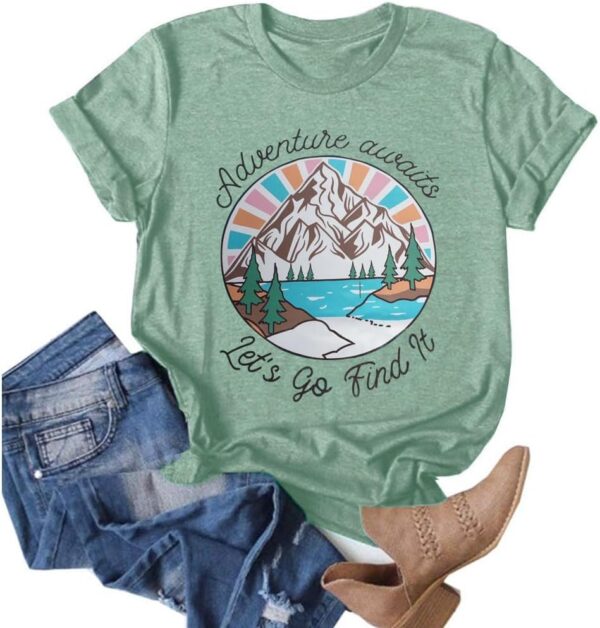 Women Mountain Shirts and So The Adventure Begins Tshirt Sun...
