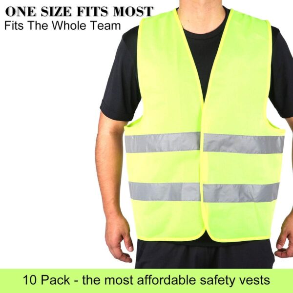 DUSKCOVE 10 Pack High Visibility Safety Vest for Traffic Wor...