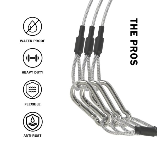 1/8" Safety Cables 2ft Security Cable 304 Stainless Steel Wi...