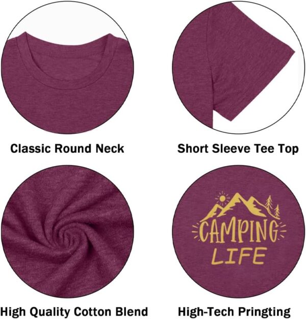 ZXCAHPT Camping Life T Shirt Women Camping Hiking Shirt Moun...