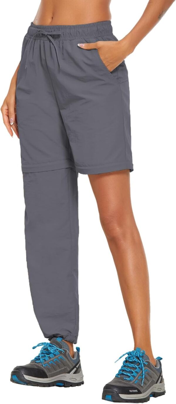 PINSPARK Women's Hiking Zip Off Pants Waterproof Convertible...