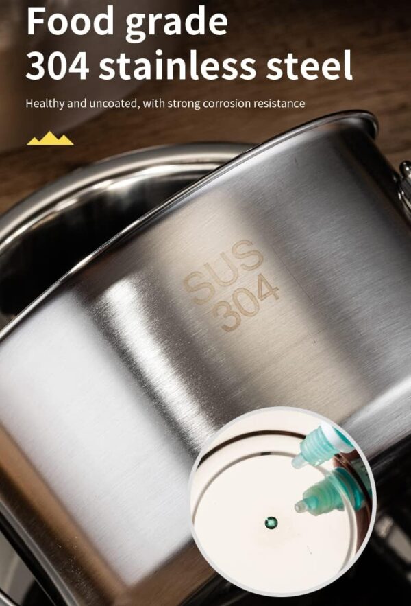 304 Stainless Steel Camping Cookware Set, Pots and Pans for ...