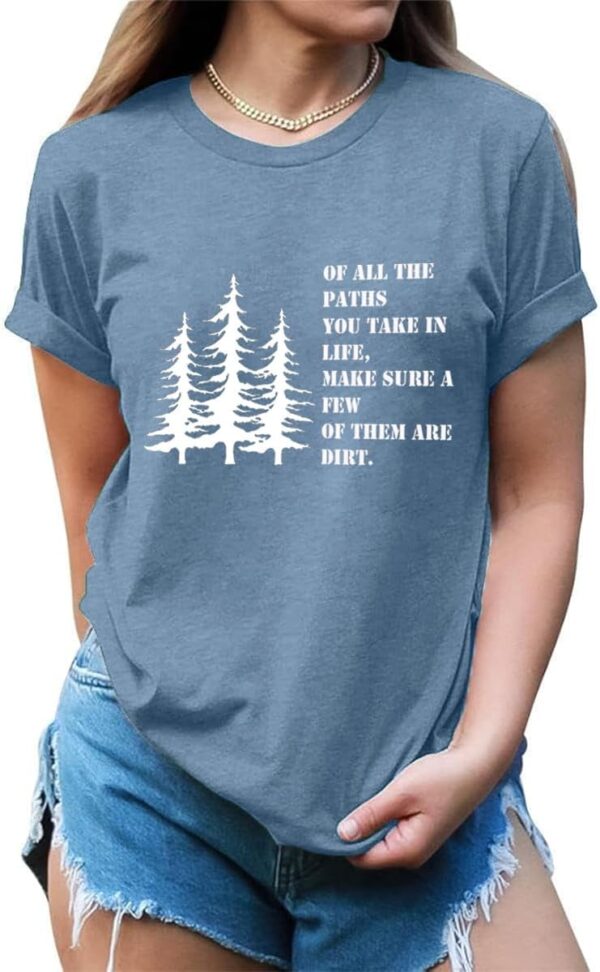 Women Hiking Mountain T Shirt Funny Pine Tree Graphic Tee Su...