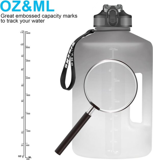 1 Gallon Motivational Sports Water Bottle with Time Marker, ...